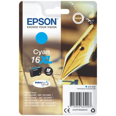 Epson DuraBrite Ultra 16 XL mustekasetti (syaani)