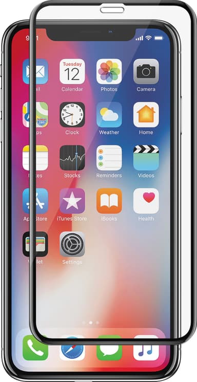 Panzer Curved Silicate glass iPhone Xs Max näytönsuoja (musta)