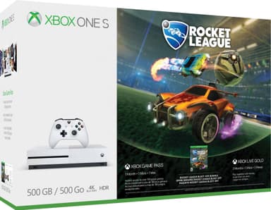 Xbox One S 500 GB + Rocket League (valkoinen)