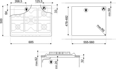 Smeg Colonial kaasutaso SRV876POGH