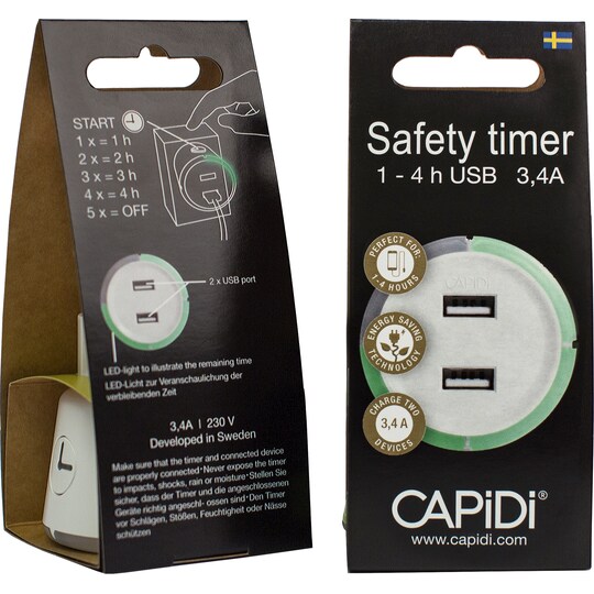 CAPiDi USB turva-ajastin TIUSBTI3.4AVIT (valkoinen)