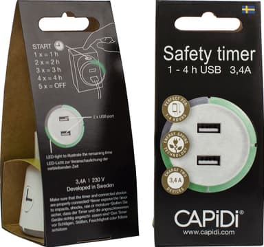 CAPiDi USB turva-ajastin TIUSBTI3.4AVIT (valkoinen)