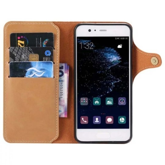 Retro lompakkokotelo 3-kortti Huawei P10 (VTR-L29)  - Vaaleanruskea
