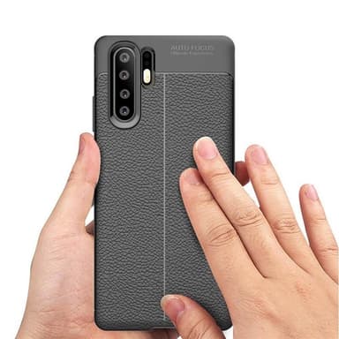 Nahkakuvioitu TPU kuori Huawei P30 Pro (VOG-L29)  - musta