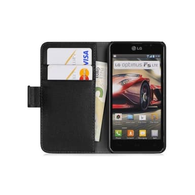 Lompakkokotelo 2-kortti LG Optimus F5 (P875)  - ruskea