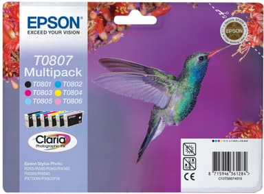 Epson Claria Ink T0807 mustekasetti (6 värin monipakkaus)