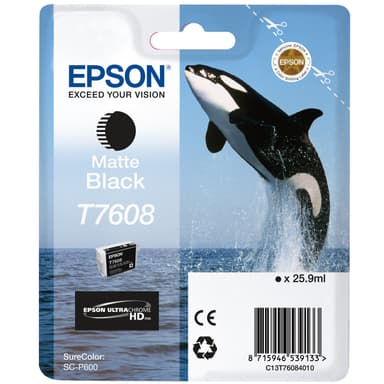 Epson UltraChrome HD T7608 mustekasetti (mattamusta)