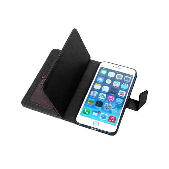 Lompakkotelo Flexi 9-kortti Apple iPhone 6 / 6S Plus  - musta