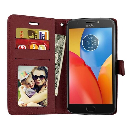 Lompakkokotelo 3-kortti Motorola Moto G5S Plus  - ruskea
