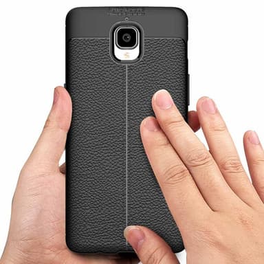 Nahkakuvioitu TPU kuori OnePlus 3 / 3T  - musta