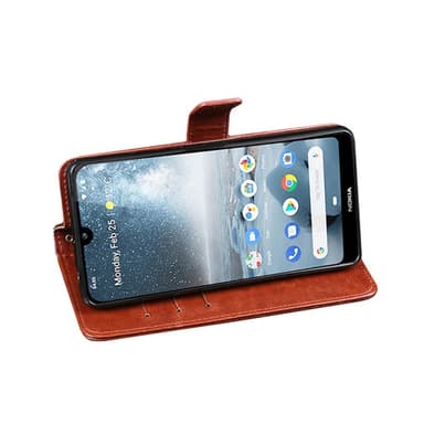 Lompakkokotelo 3-kortti Nokia 4.2 (TA-1157)  - ruskea