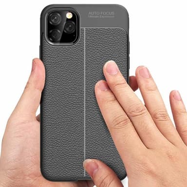 Nahkakuvioitu TPU kuori Apple iPhone 11 Pro Max (6.5 ")  - sininen