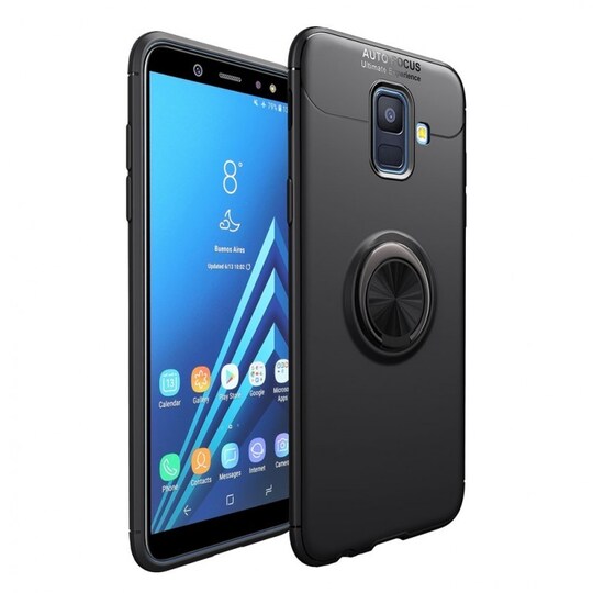 Slim Ring kotelo Samsung Galaxy A6 2018 (SM-A600F)  - Musta / punainen
