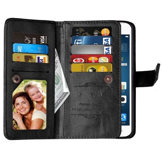 Lompakkotelo Flexi 9-kortti LG K3 (LS450)  - musta