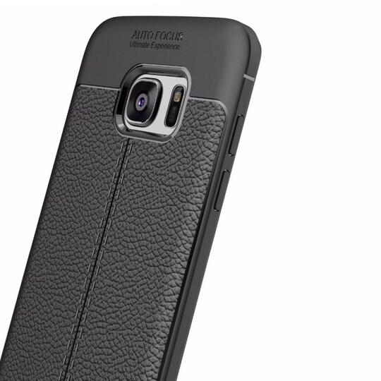 Nahkakuvioitu TPU kuori Samsung Galaxy S7 Edge (SM-G935F)  - musta