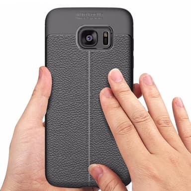 Nahkakuvioitu TPU kuori Samsung Galaxy S7 Edge (SM-G935F)  - harmaa