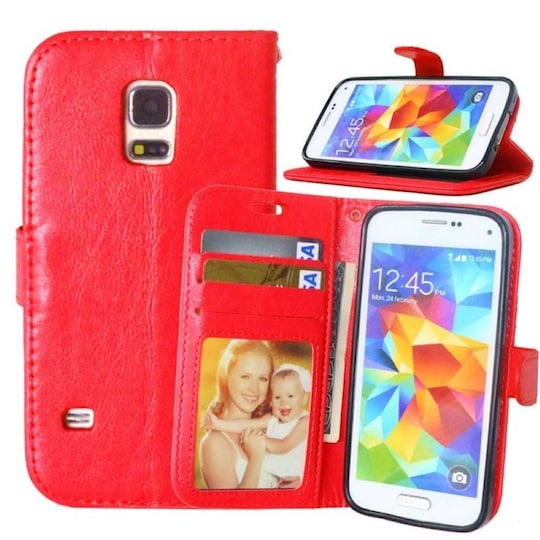 Lompakkokotelo 3-kortti Samsung Galaxy S5 (SM-G900F)  - punainen