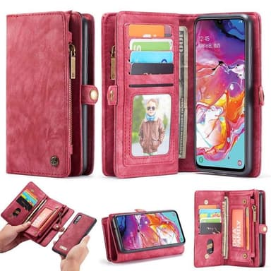 CaseMe Lompakkokotelo 11-kortti Samsung Galaxy A70 (SM-A705F)  - punai