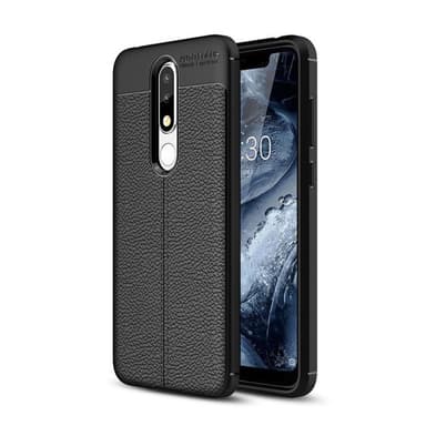 Nahkakuvioitu TPU kuori Nokia 5.1 Plus (TA-1109)  - punainen