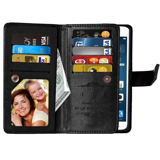 Lompakkotelo Flexi 9-kortti LG X Power (K220)  - musta