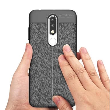 Nahkakuvioitu TPU kuori Nokia 5.1 Plus (TA-1109)  - punainen