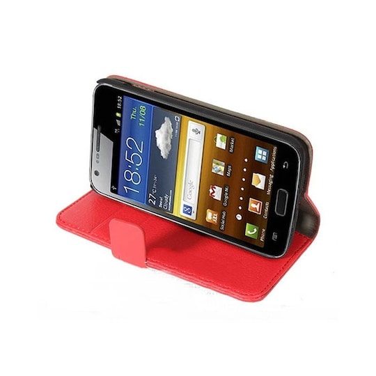 Lompakkokotelo 2-kortti Samsung Galaxy S2 LTE ( GT -i9210)  - punainen