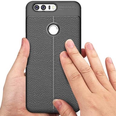 Nahkakuvioitu TPU kuori Huawei Honor 8 (FRD-L09)  - musta