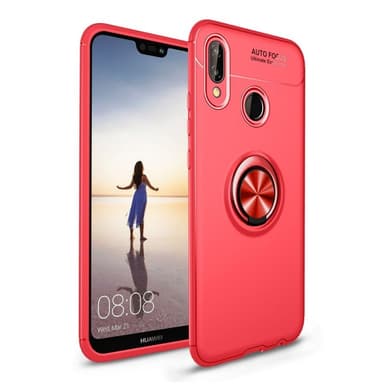 Huawei P20 Lite Slim Ring kotelo (ANE-LX1)  - Musta / punainen