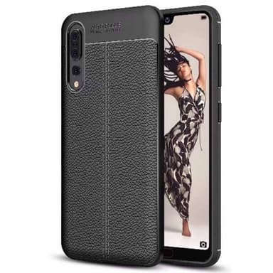 Nahkakuvioitu TPU kuori Huawei P20 Pro (CLT-L29)  - musta