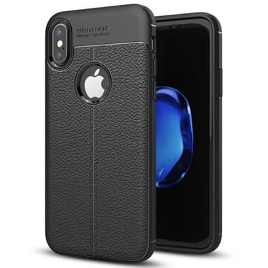 Nahkakuvioitu TPU kuori Apple iPhone X / Xs  - punainen