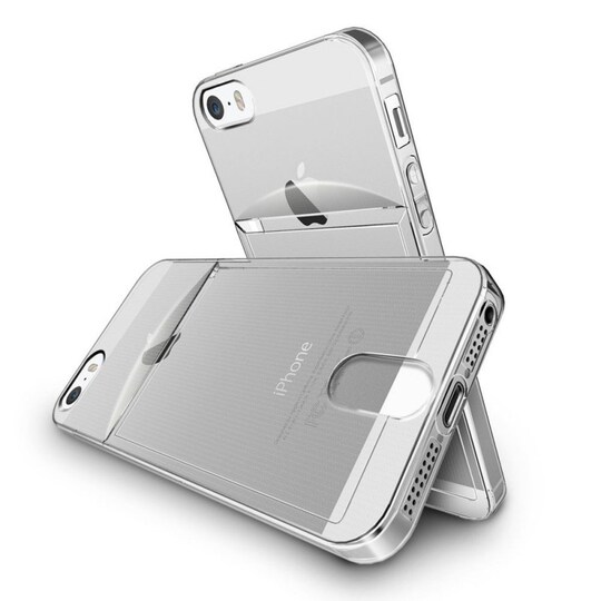 Silikonikuori kortilla Apple iPhone 5, 5S, 5SE  - oranssi