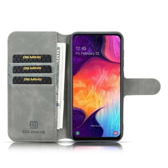 DG-Ming Lompakkokotelo 3-kortti Samsung Galaxy A50 (SM-A505F)  - harma