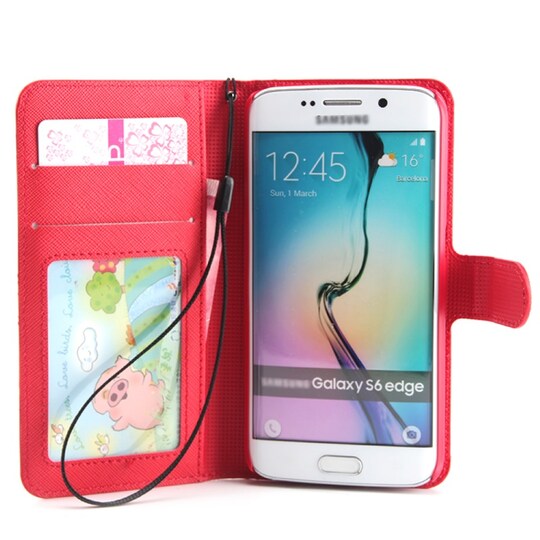 Lompakkokotelo Magneetti 2i1 Samsung Galaxy S6 Edge (SM-G925F)  - must