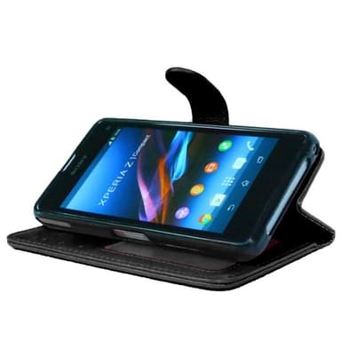 Lompakkokotelo 3-kortti Sony Xperia Z1 Compact (D5503)  - ruskea