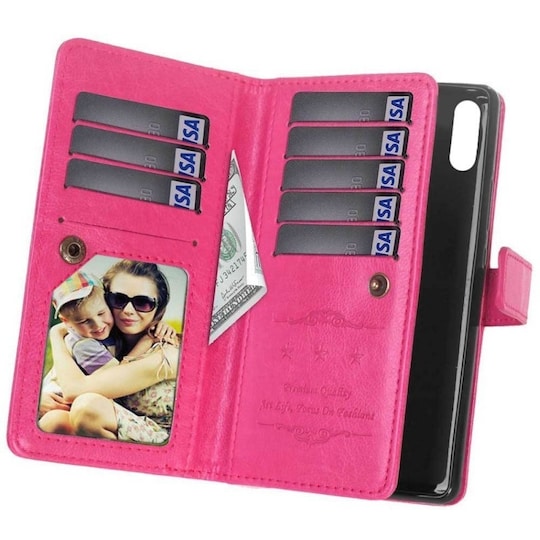 Lompakkotelo Flexi 9-kortti Samsung Galaxy A40 (SM-A405F)  - pinkki