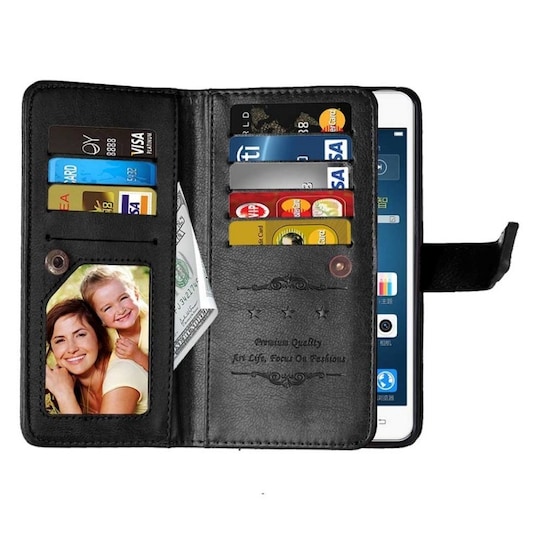 Lompakkotelo Flexi 9-kortti LG Stylus 2 Plus (K535N)  - Vaaleansininen