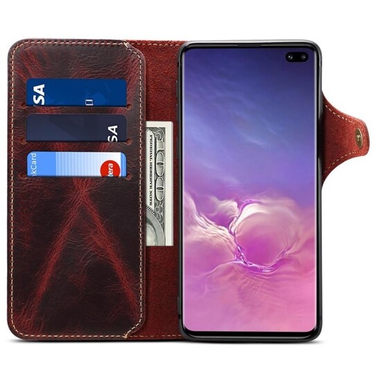Lompakkokotelo 3-kortti aito nahka Samsung Galaxy S10 Plus (SM-G975F)