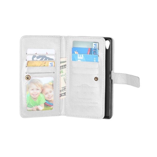 Lompakkotelo Flexi 9-kortti Sony Xperia X (F5121)  - valkoinen