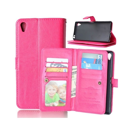 Lompakkotelo Flexi 9-kortti Sony Xperia XA1 (G3121)  - pinkki