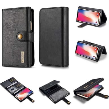 Lompakkotelo Tri-Fold 12-kortti Apple iPhone X / Xs  - musta