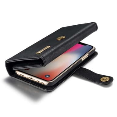 Lompakkotelo Tri-Fold 12-kortti Apple iPhone X / Xs  - musta