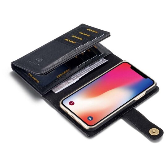 Lompakkotelo Tri-Fold 12-kortti Apple iPhone X / Xs  - musta