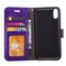 Lompakkokotelo 3-korttinen Apple iPhone X / Xs  - violetti