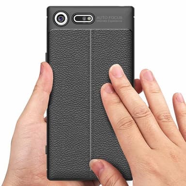 Nahkakuvioitu TPU kuori Sony Xperia XZ Premium (G8141)  - musta