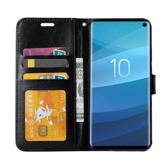 Lompakkokotelo 3-kortti Samsung Galaxy S10E (SM-G970F)  - musta