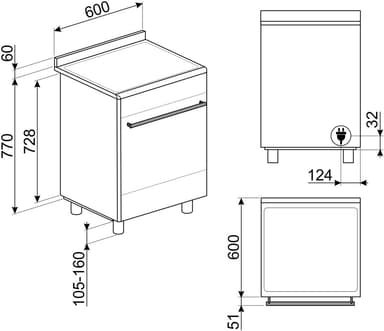 Smeg Classic 60 cm induktioliesi SSK60IMB8 (valkoi