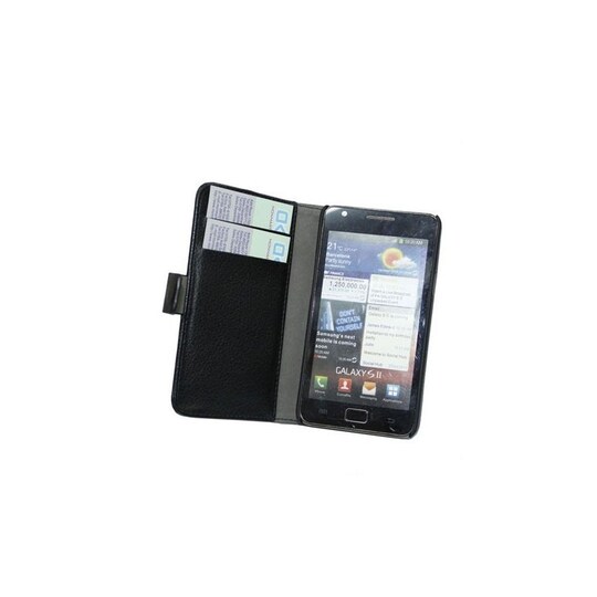 Lompakkokotelo 2-kortti Samsung Galaxy S2 ( GT -i9100)  - punainen