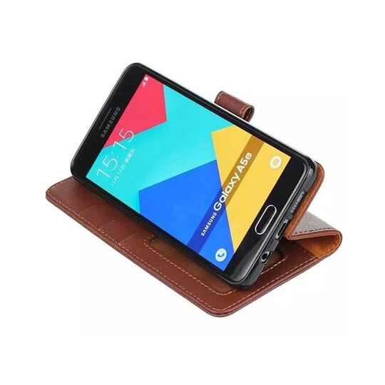 Lompakkokotelo 3-kortti Samsung Galaxy A5 2016 (SM-A510F)  - ruskea