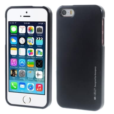 Mercury i Jelly Metal kotelo Apple iPhone 5, 5S, 5SE  - musta