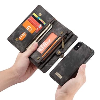 Multi Lompakkokotelo 11-kortti Apple iPhone XS Max (6,5 ")  - ruskea